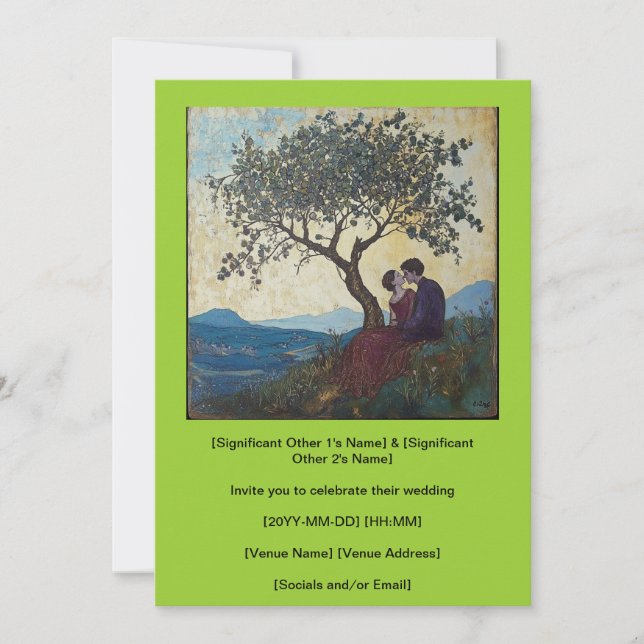 Chartreuse Uma Cópia de Convite de Compromisso (Frente)