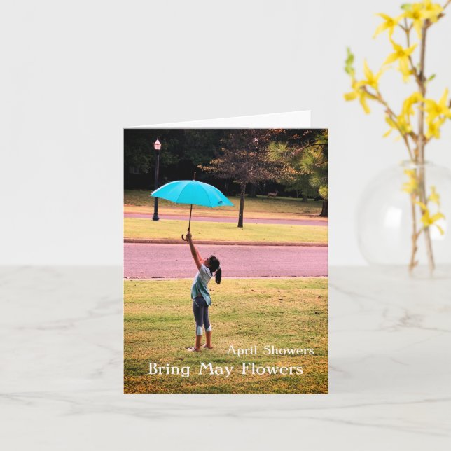 Chás de abril trazem um cartão de saudação para as (Flor Amarela)