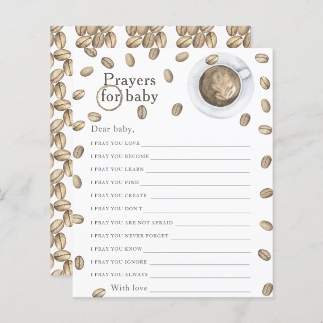 Chás de fraldas de café rezando para bebê (Frente/Verso)