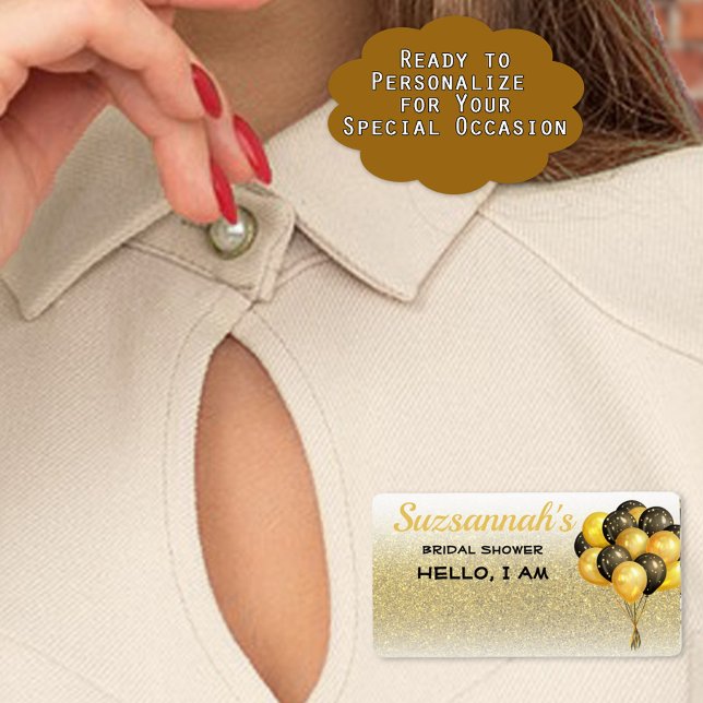 Chás de panela com Nomes de etiqueta Brilhantes Do (These sticker label names tags make it easy for your guests to identify and remember names.)