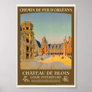 Château de Blois França Poster vintage 1928