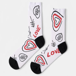 Chaussettes mi-longues motifs cœurs love