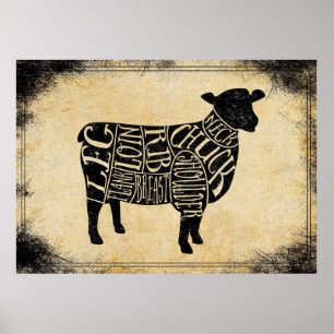 chavão de caça ao carneiro de impressão de arte co