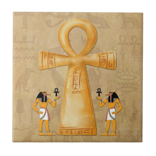 Chave Ankh da Vida no Azulejo de Cerâmica com Hier