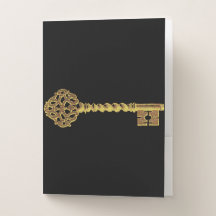 Chave do Esqueleto Steampunk Dourado com Ouro anti