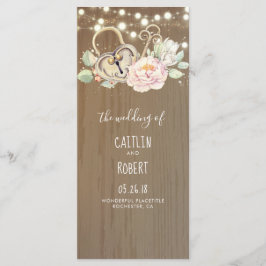 Chave esquelética e programas de Casamento vintage