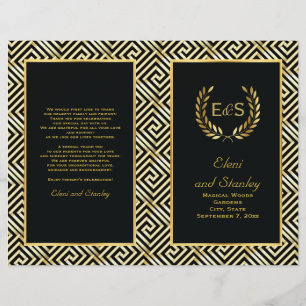 Chave grega Dourado & programa do casamento da