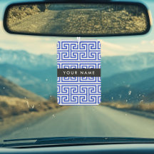 Chave Grega Meander H Blue, Seu Nome Personalizar