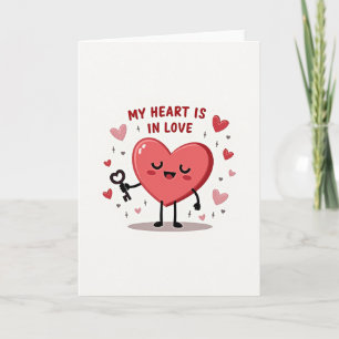 Chave Para Meu Coração Cartão de Amor