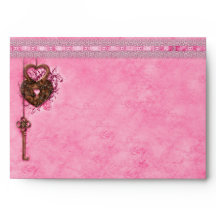 Chave Romântica Bloqueada Faux Lace Rosa