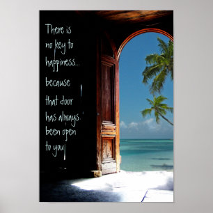 Chave tropical ao poster da porta da felicidade