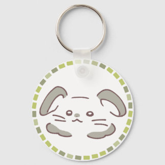 CHAVEIRO カラフルタイル模様&ふわふわうさぎ