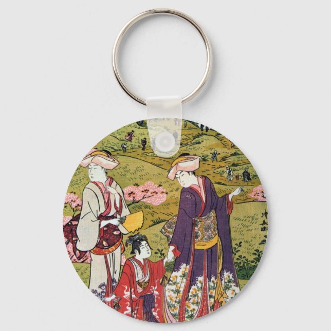 Chaveiro 花 見(三), 清 長 Flor View(3), Kiyonaga, Ukiyo-e (Frente)