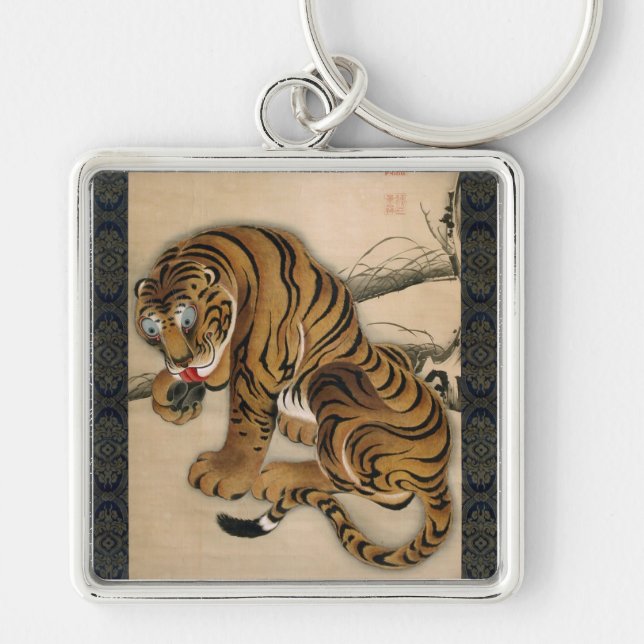 Chaveiro 虎 図, 若 冲 Tiger, Jakuchu (Frente)