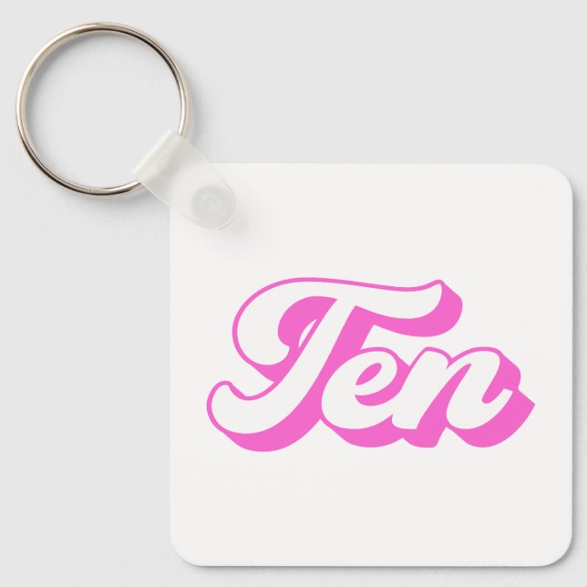 Chaveiro 10ª Rapariga Retro de Aniversário (Frente)