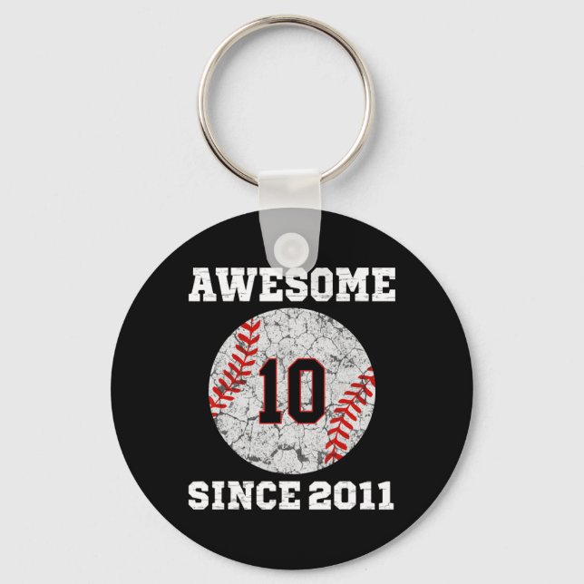 Chaveiro 10º Aniversário do Lover Baseball Presente 10 Anos (Frente)