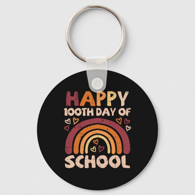 Chaveiro 100º Dia Da Escola Arco-Íris Negro 100 Dias Profes (Frente)
