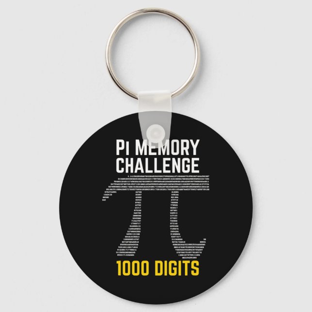 Chaveiro 1000 Dígitos Do Desafio De Memória Pi - Pi Day (Frente)
