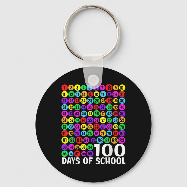 Chaveiro 100.º Dia de Crianças Escolares 100 Dias Aprendend (Frente)