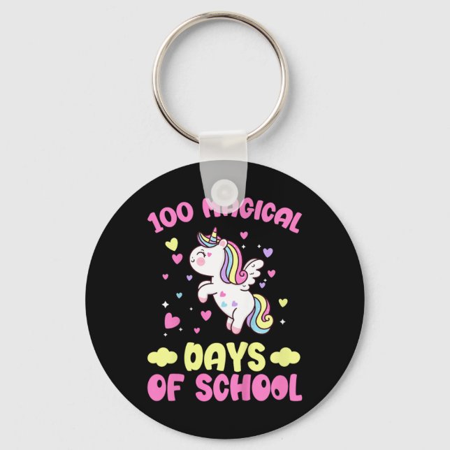Chaveiro 100.º Dia De Meninas Escolares 100 Dias Mágicos De (Frente)