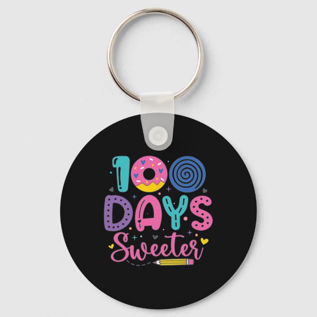 Chaveiro 100.º Dia De Professora De Ensino 100 Dias Sweete (Frente)