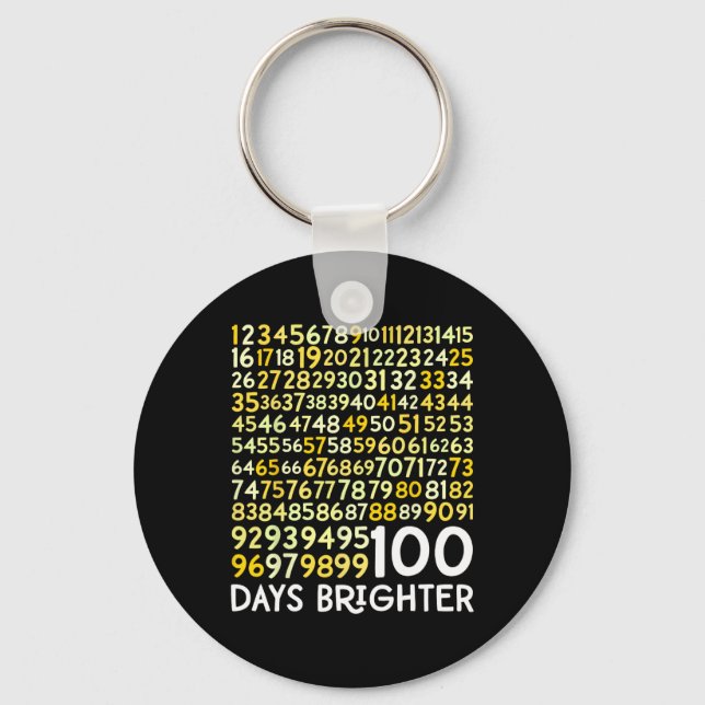 Chaveiro 100.º Dia de Professora Escolar 100 Dias de Matemá (Frente)