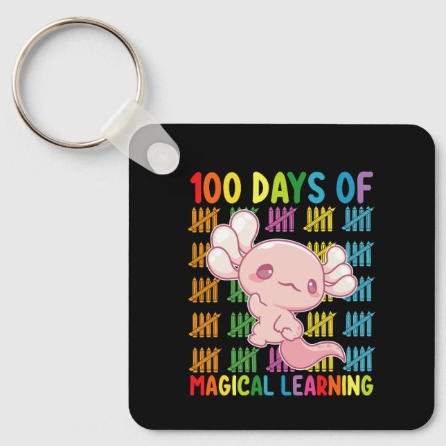 Chaveiro 100 Dias Da Escola Axolotl De Aprendizagem Mágica (Frente)