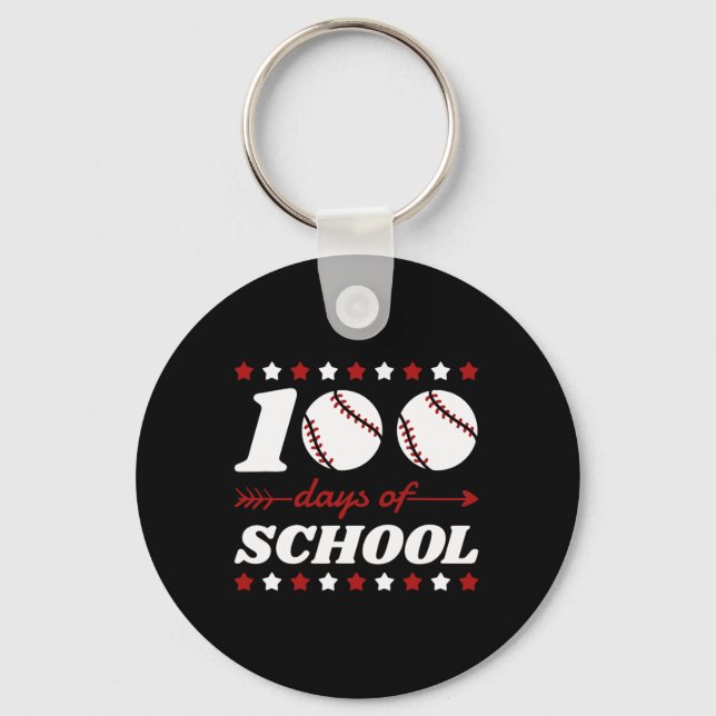 Chaveiro 100 Dias De Amantes De Baseball Escolar (Frente)