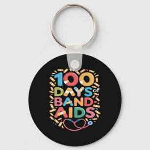 Chaveiro 100 Dias De Band-aids - Enfermeira Escolar 100 Dia