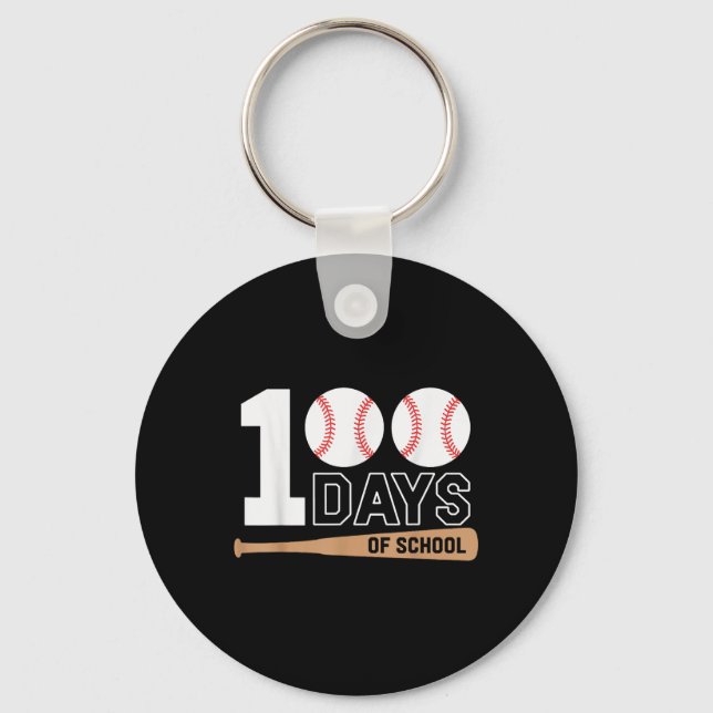 Chaveiro 100 Dias De Basebol Escolar 100º Dia Da Escola (Frente)
