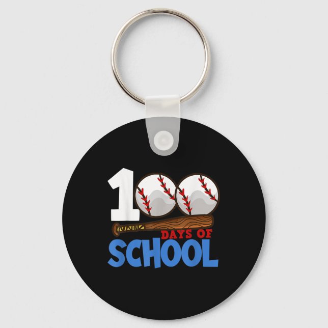 Chaveiro 100 Dias De Basebol Escolar 100.º Dia Da Escola Te (Frente)