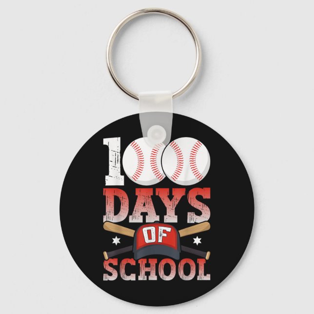 Chaveiro 100 Dias De Basebol Escolar 100.º Dia Para Estudan (Frente)