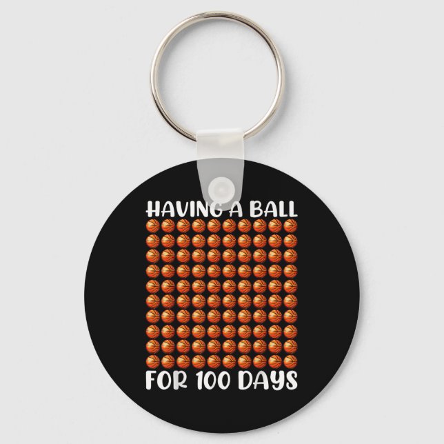 Chaveiro 100 Dias De Basquete Escolar 100.º Dia 100 Dias (Frente)