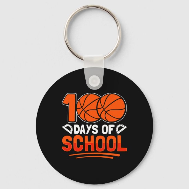 Chaveiro 100 dias de basquete escolar para estudantes Trein (Frente)
