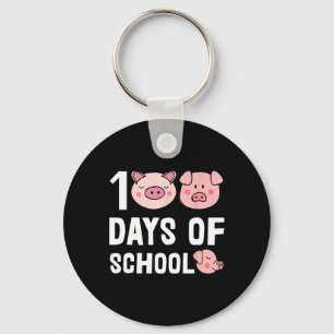 Chaveiro 100 Dias De Ensino De Cartoon De Suíno