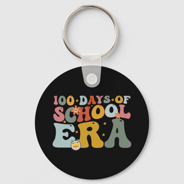 Chaveiro 100 Dias De Era Escolar Groovy Professor Crianças (Frente)