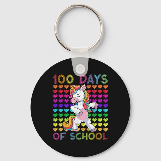Chaveiro 100 Dias De Escola Ainda A Ama Corta Unicórnio (Frente)