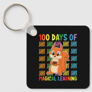 Chaveiro 100 Dias de Escola de Esquilo de Aprendizado Mágic