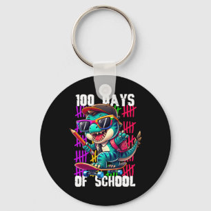 Chaveiro 100 Dias De Escola Dinossauro Legal De Skate 
