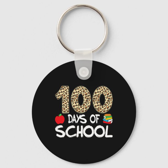 Chaveiro 100 Dias De Escola Professor Leopardo 100º Dia De  (Frente)