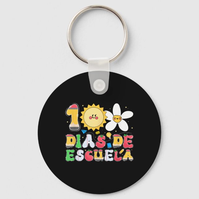 Chaveiro 100 Dias De Escuela Professora Espanhola (Frente)
