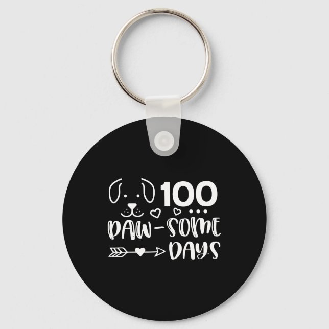 Chaveiro 100 Dias De Pawsomness Cachorro Cute Feliz 100 D (Frente)
