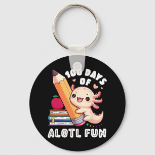 Chaveiro 100 Dias De Professora Da Escola Axolotl Feliz 100