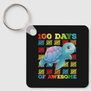 Chaveiro 100 Dias De Tartaruga Incrível 100º Dia De Escola
