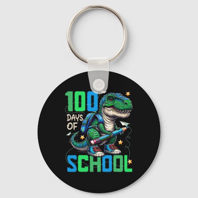 Chaveiro 100 Dias De Trex Escolar 100 Dias Mais Inteligente (Frente)