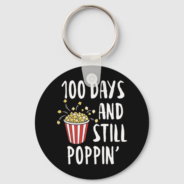 Chaveiro 100 Dias E Ainda Poppin Popcorn Kids 100º Dia O (Frente)