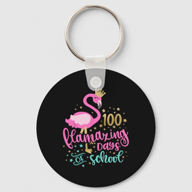 Chaveiro 100 Dias Incríveis De Professora Flamingo Da Escol (Frente)