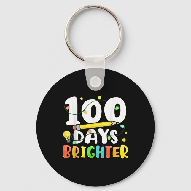 Chaveiro 100 Dias Mais Brighter Feliz 100º Dia da Escola (Frente)