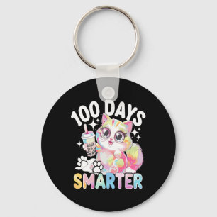 Chaveiro 100 Dias Mais Inteligentes Figurino De Gato Kawaii