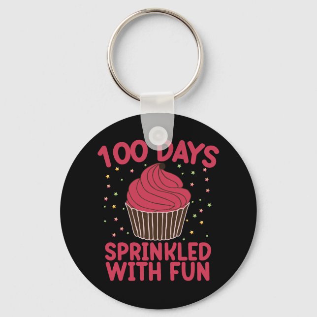 Chaveiro 100 Dias Salpicados Com Diversão Cupcake Garota da (Frente)